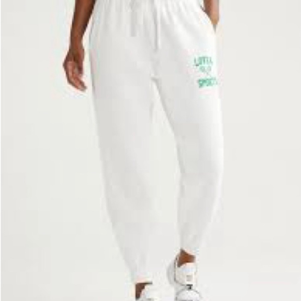 Love & Sports Women's White Joggers - Picture 2 of 4